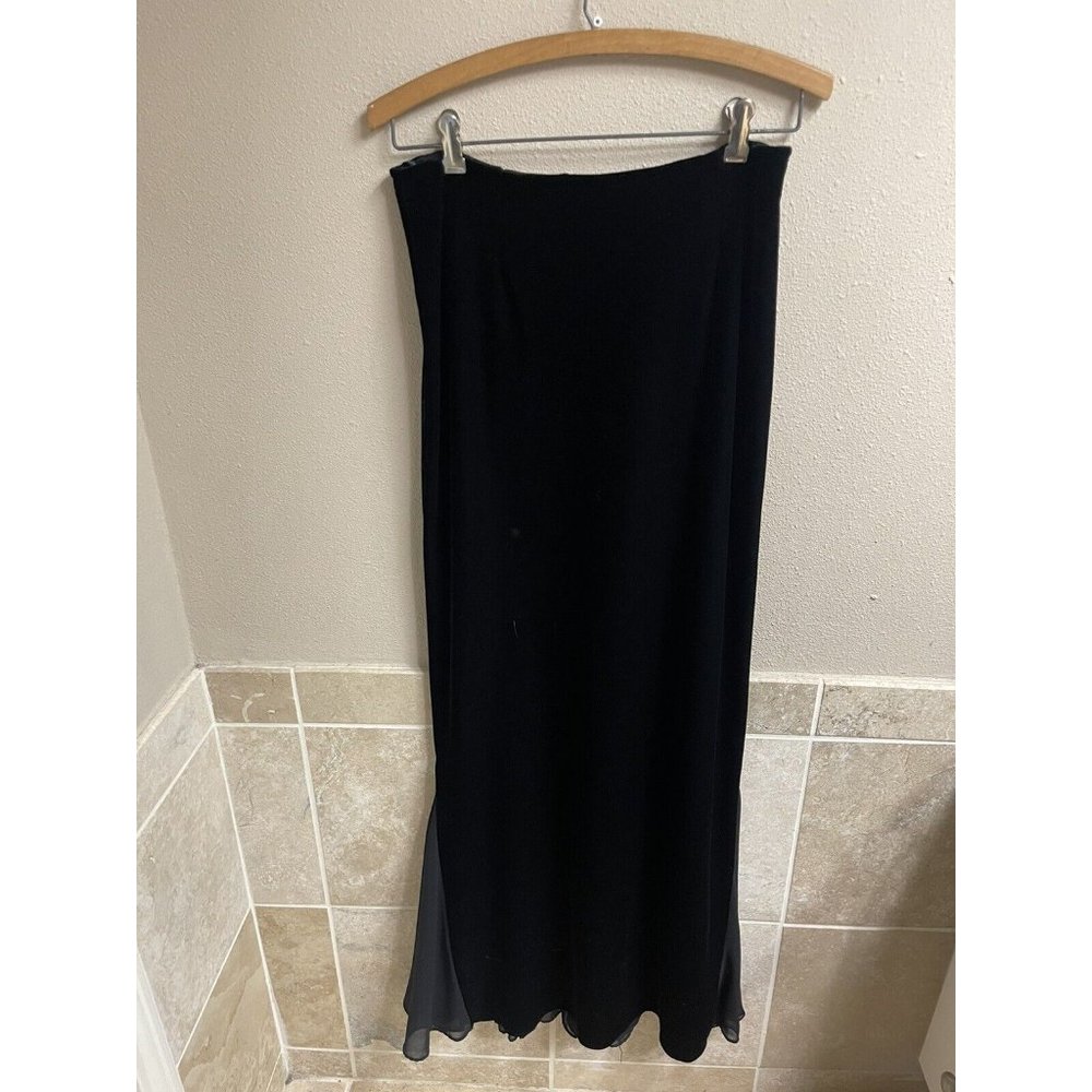 Cachet Velvet Maxi Skirt Size 6 Black